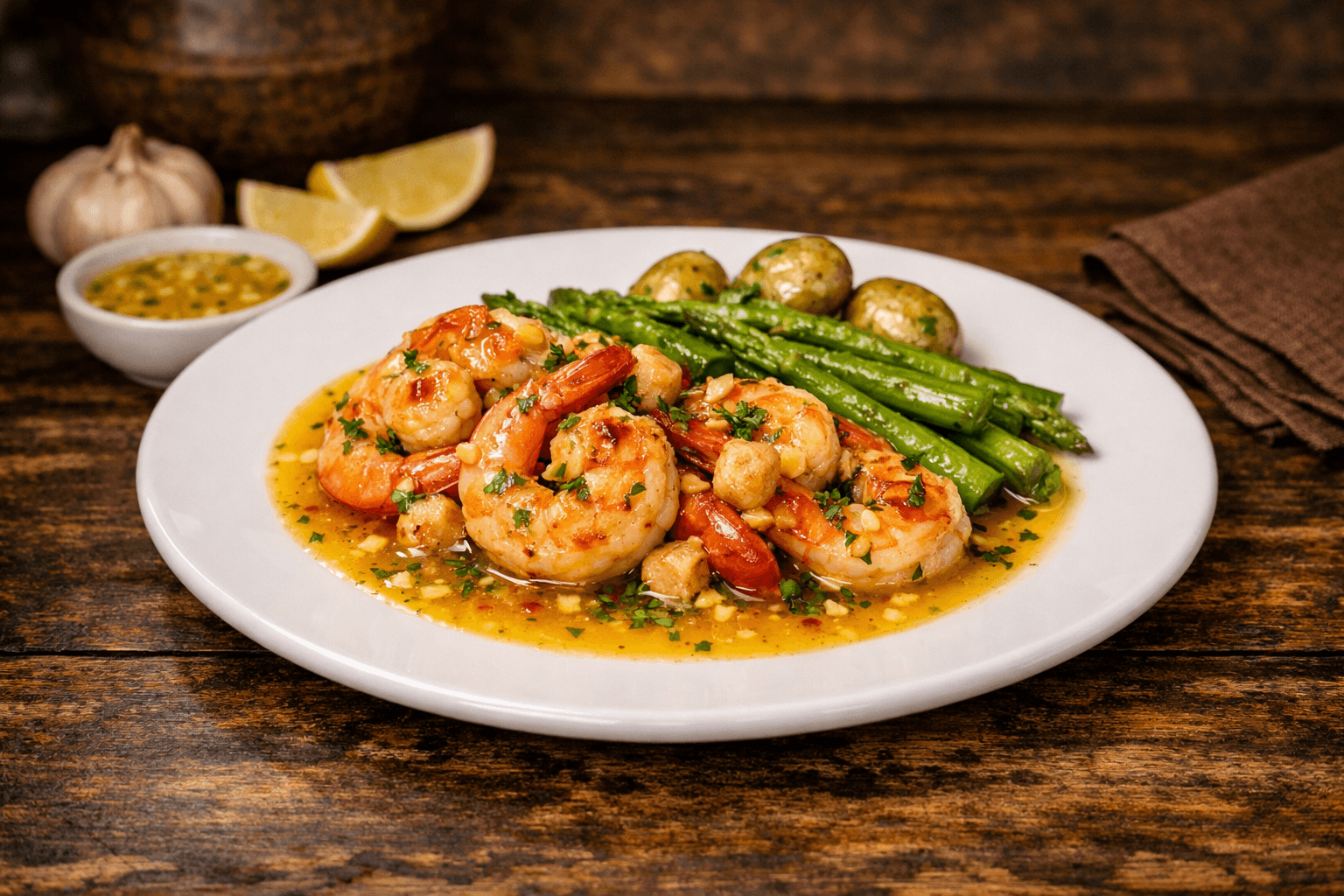 Grilled Shrimp with Garlic Butter Sauce