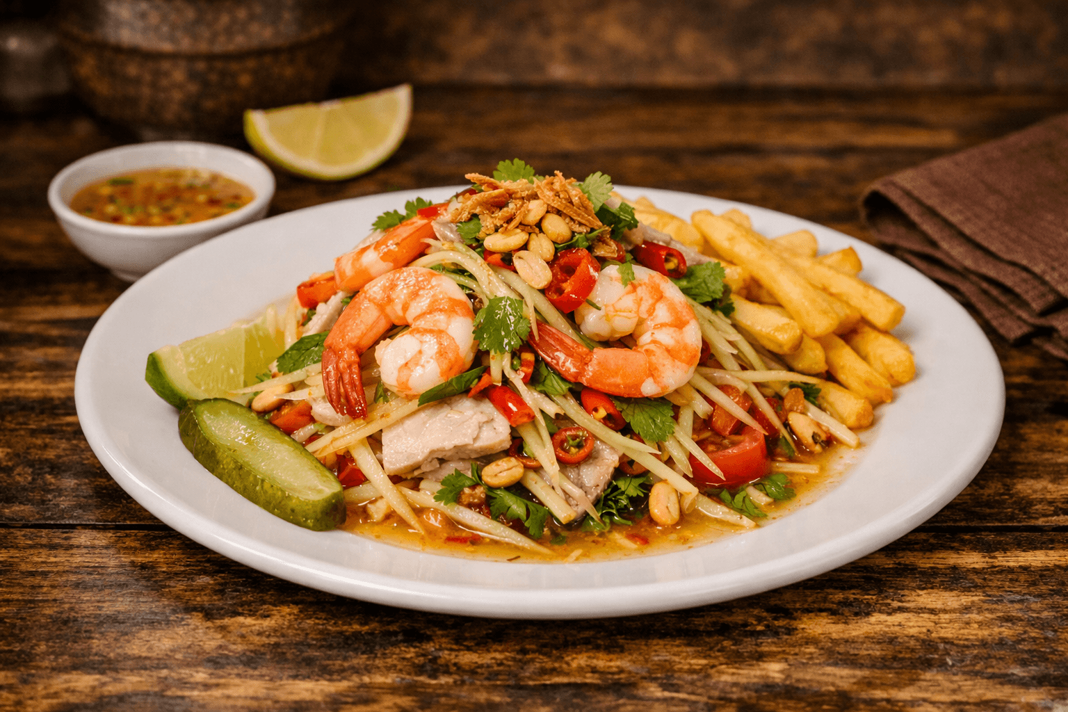 Papaya Salad with Shrimp & Pork