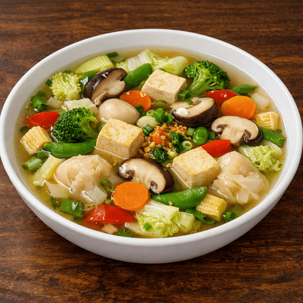 Vegetable Soup with Mushroom & Tofu