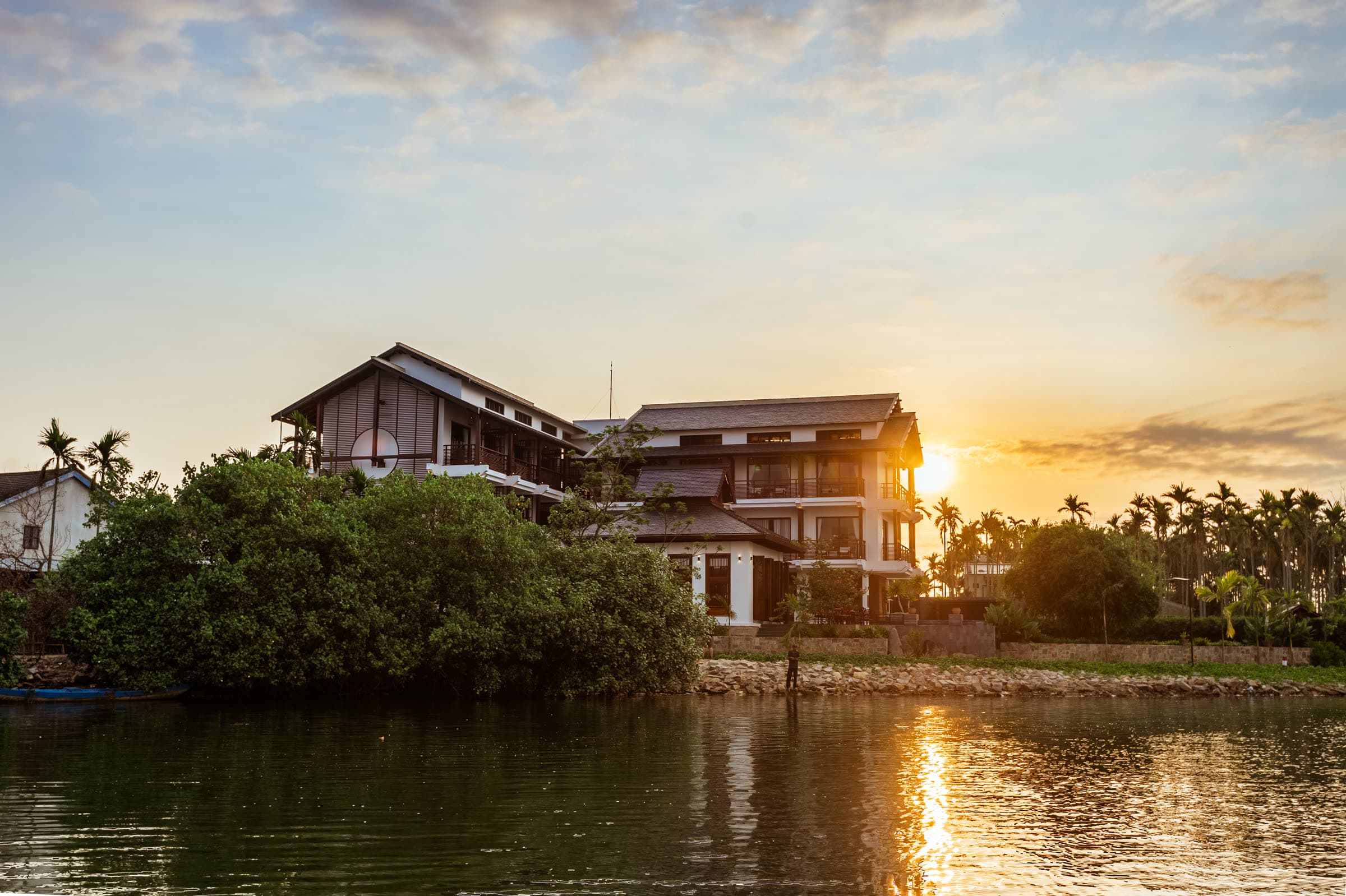 Nghê Prana on the quiet bank of the Thu Bồn River, away from the Hội An crowds